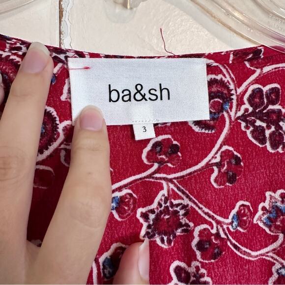 NWT Ba&sh Jazz Floral Midi V Neck Dress In Red 3 - Picture 4 of 7